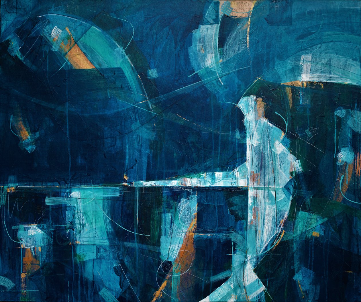 Proef de zeelucht, 2019 (acryl op doek) door Faye Bridgwater