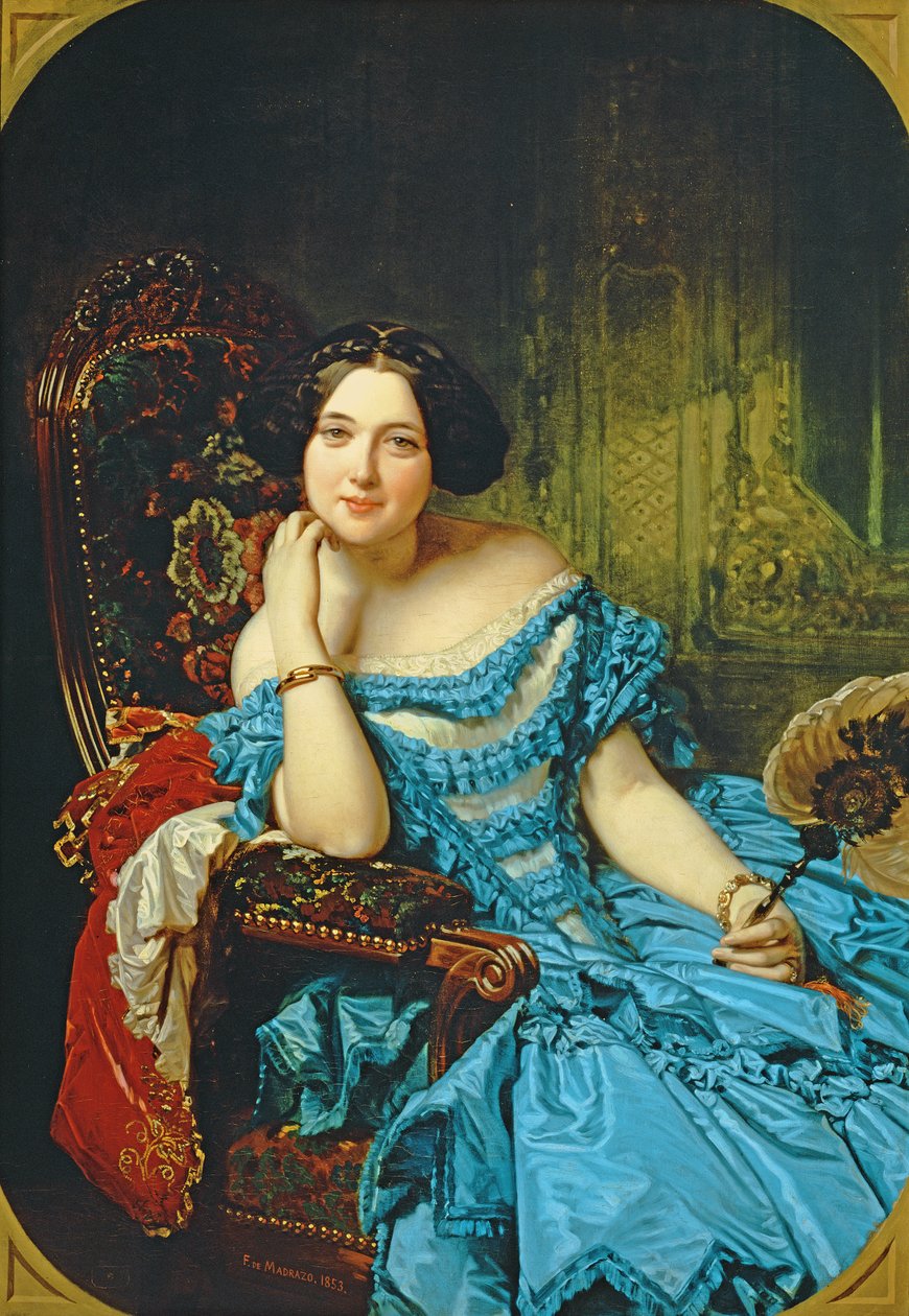 Portret van Amalia de Llano y Dotres, Gravin van Vilches, 1853 door Federico de Madrazo y Kuntz