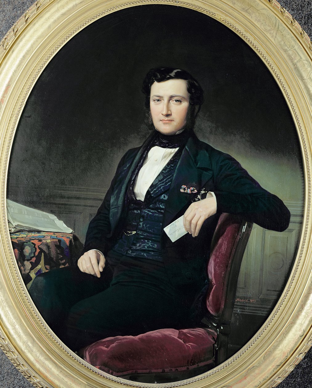 Portret van Baron Weisweiller, 1853 door Federico de Madrazo y Kuntz