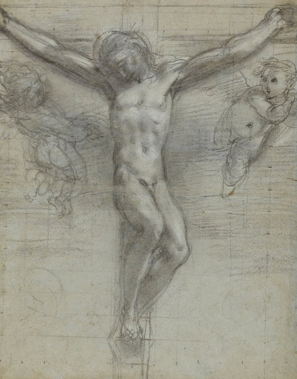 Een studie van Christus aan het kruis met twee engelen door Federico Barocci