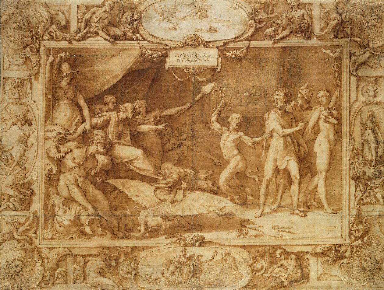 Apollo wordt misleid, c.1572 door Federico Zuccaro