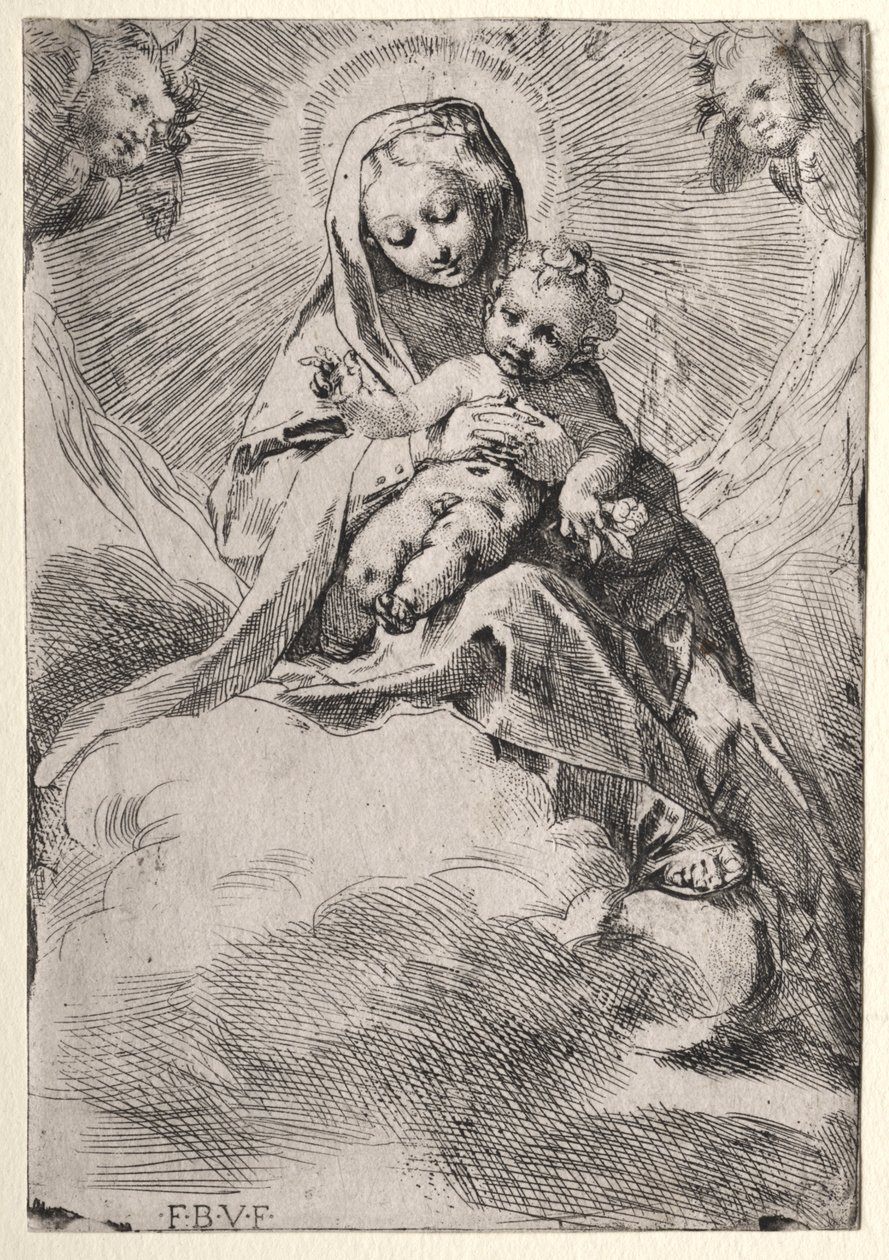 Madonna in de wolken door Federico Barocci