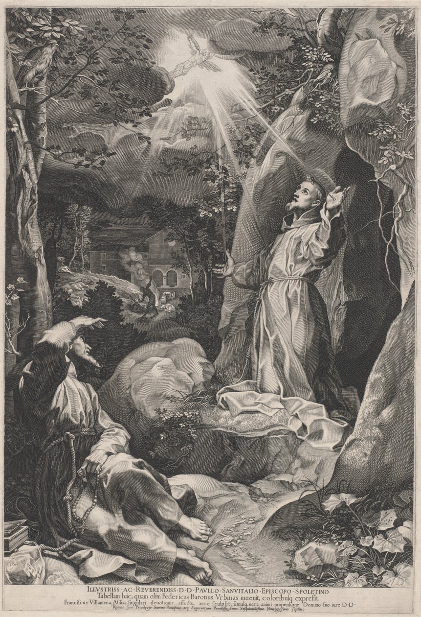 De heilige Franciscus ontvangt de stigmata door Federico Barocci