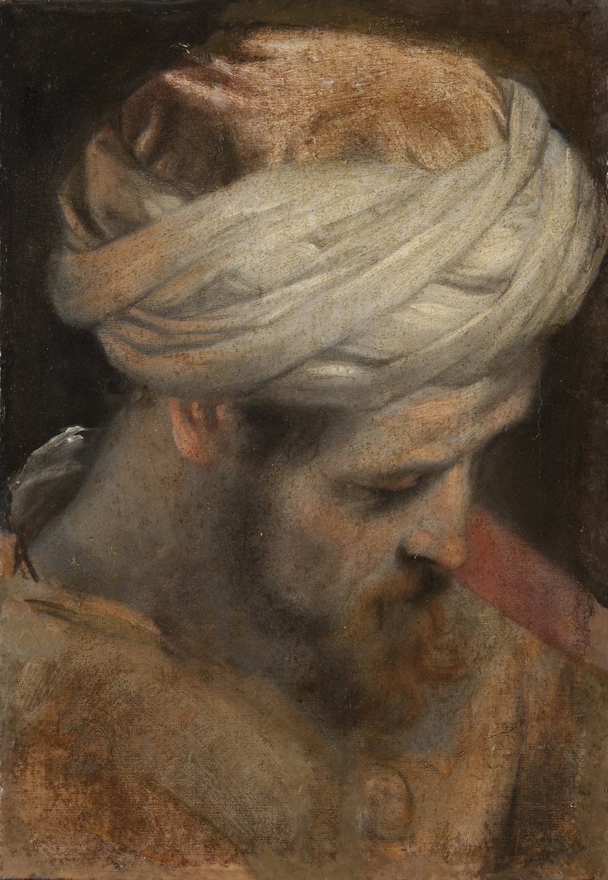 Het hoofd van een priester, studie voor De besnijdenis door Federico Barocci