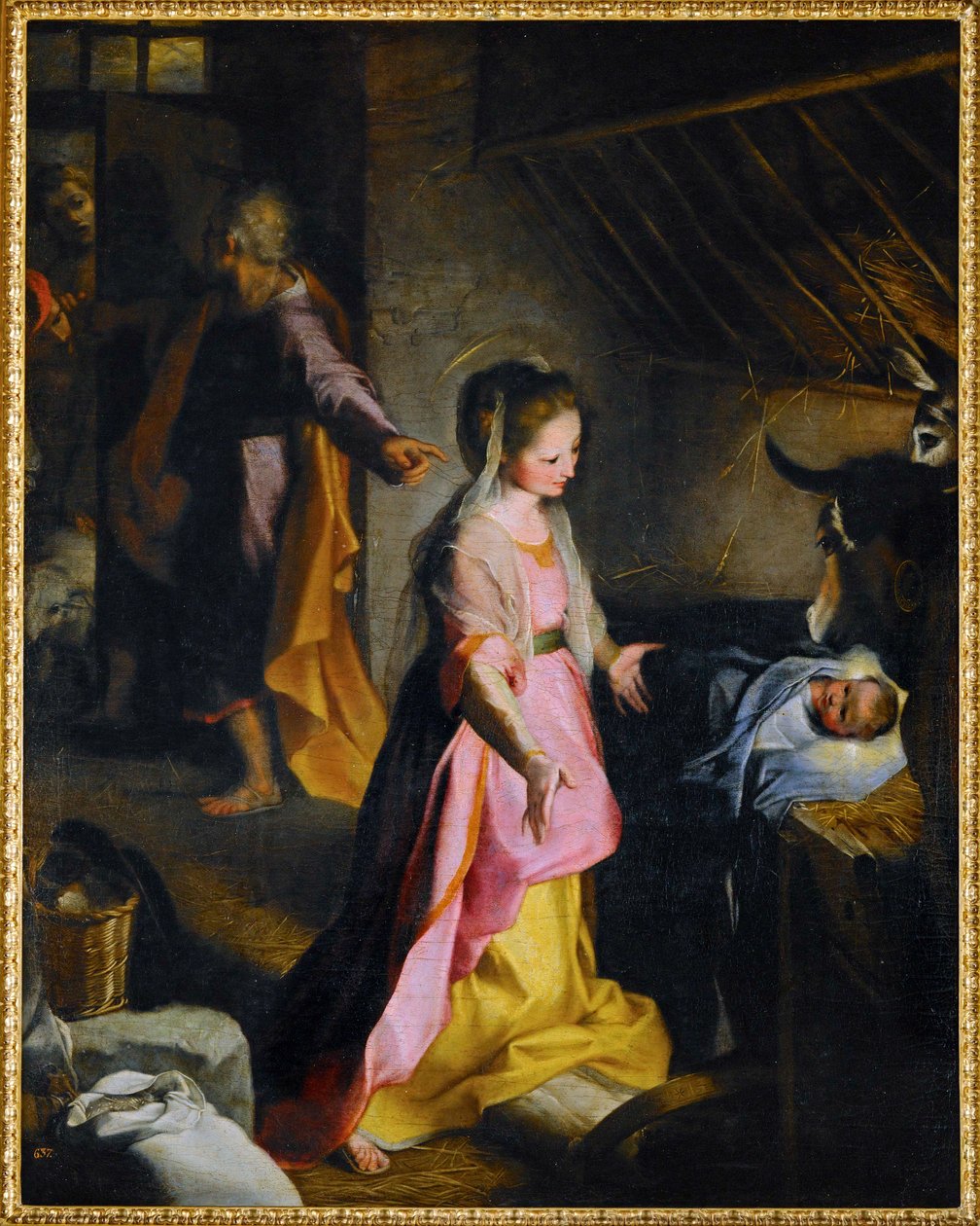 Geboorte ... (schilderij op doek) door Federico Fiori Barocci or Baroccio