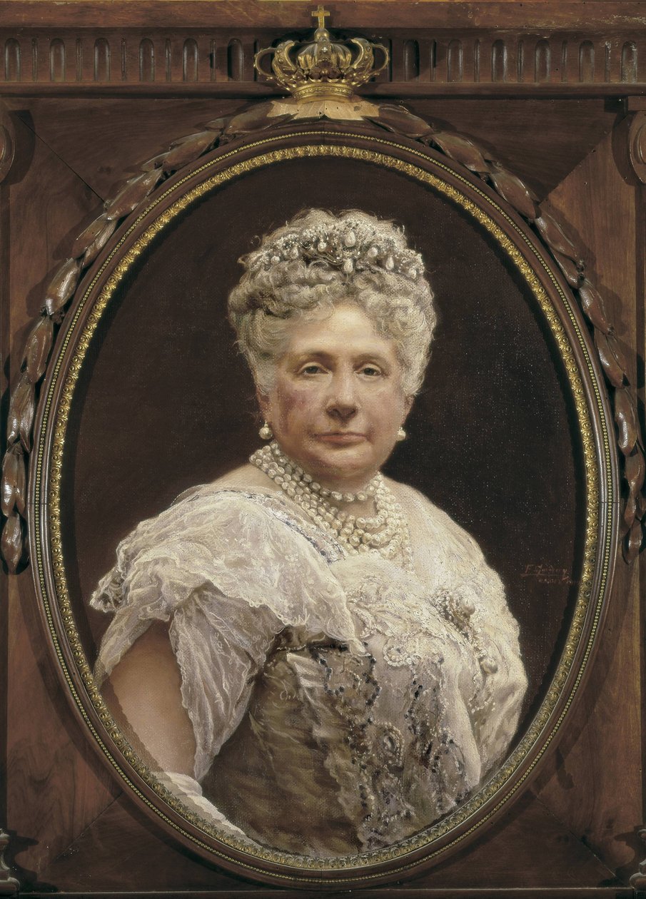 Portret van Isabella van Bourbon, Infanta van Spanje, dochter van Isabella II en zus van Alfonso XII door Federico Godoy y Castro