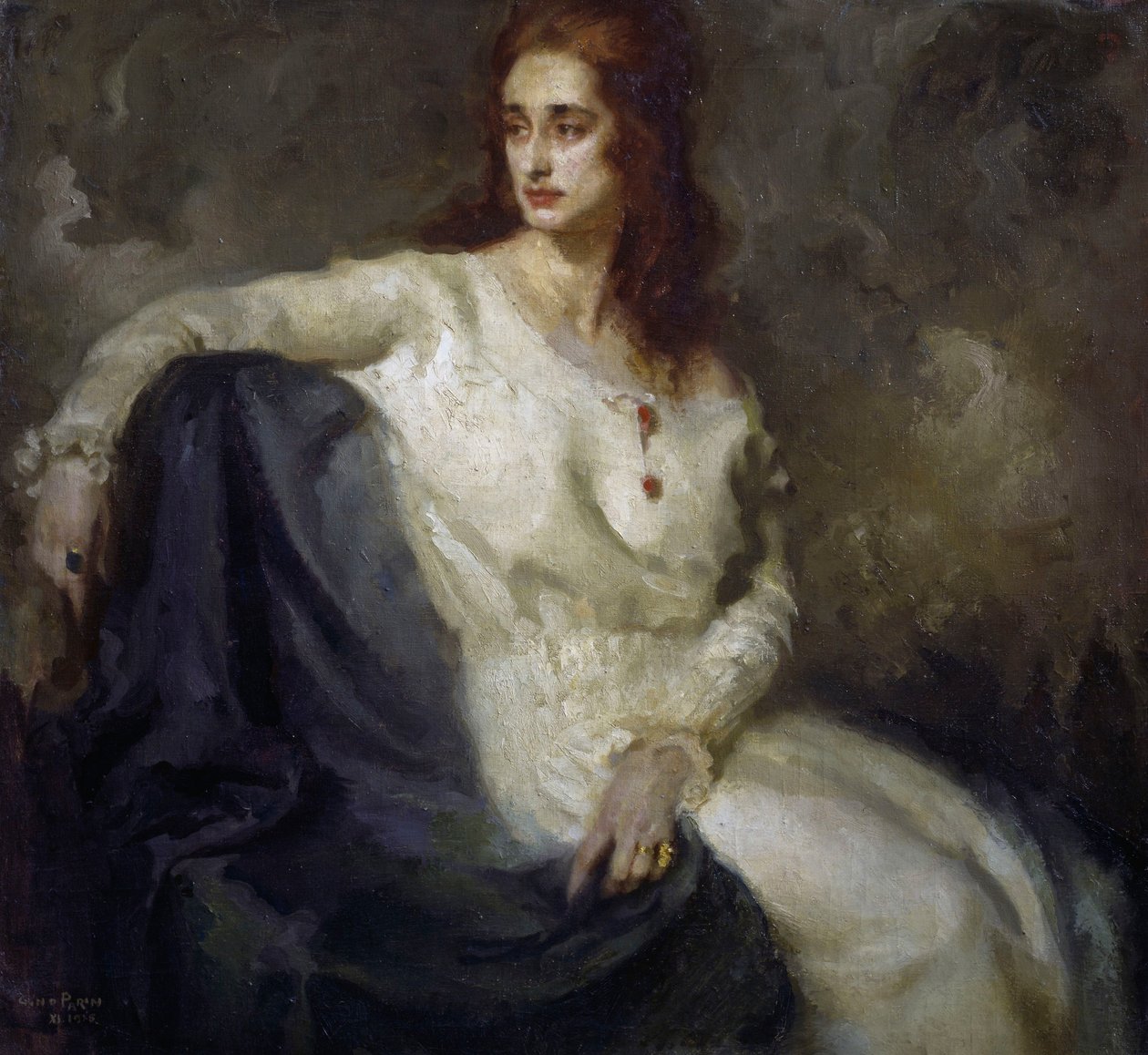 Dame in het wit (Dama in bianco) 1915 door Federico Guglielmo Jehuda Pollack