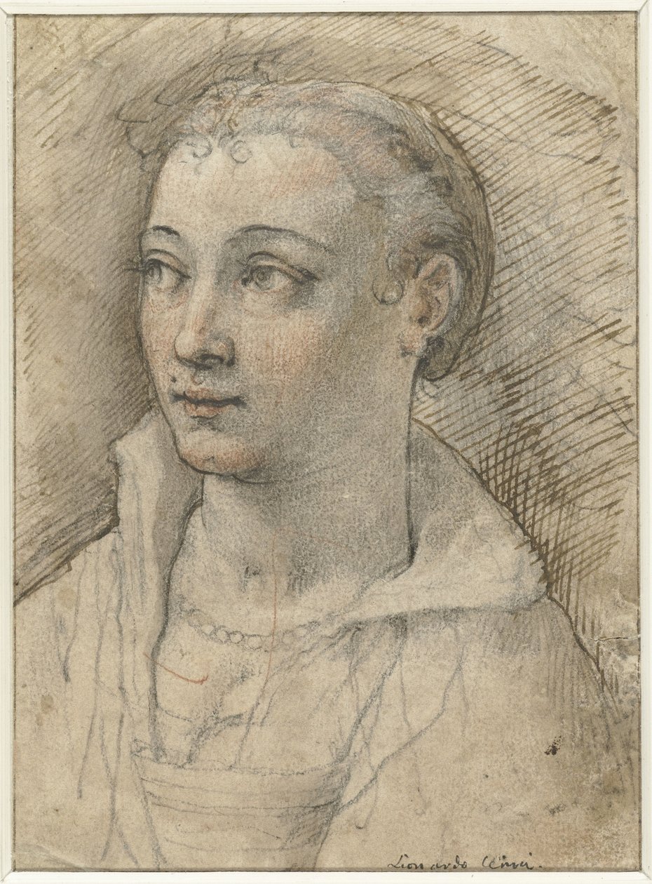Portret van onbekende vrouw door Federico Zuccaro