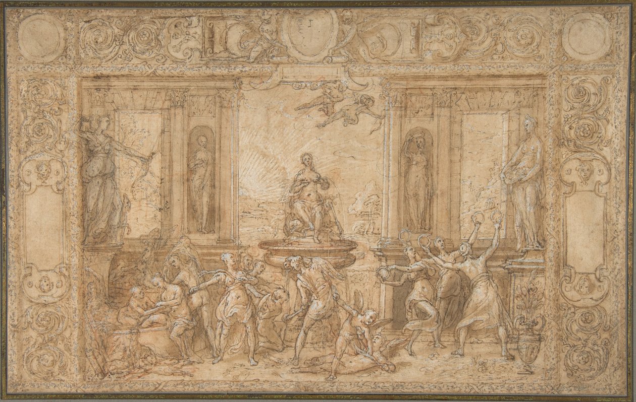 Studie voor De allegorie van de lente, 1579 door Federico Zuccaro