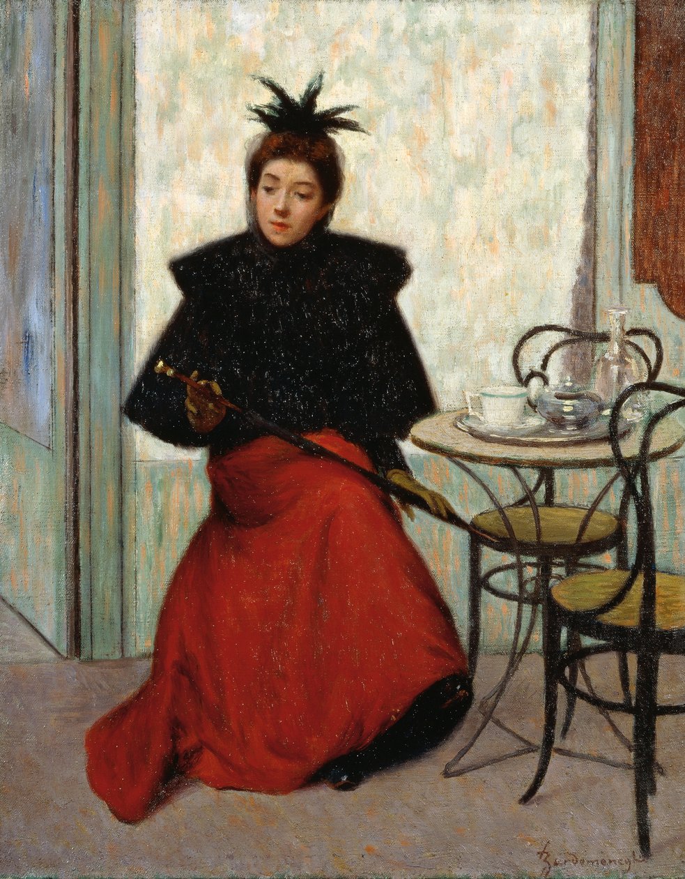 In het café, door Federico Zandomeneghi door Federigo Zandomeneghi