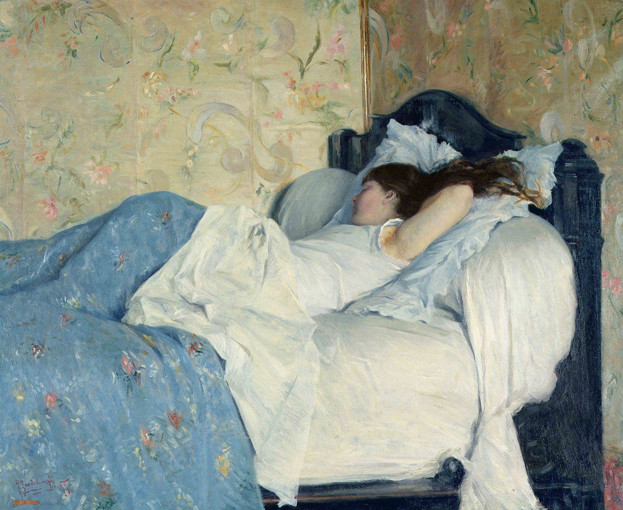 In bed, 1878 door Federigo Zandomeneghi