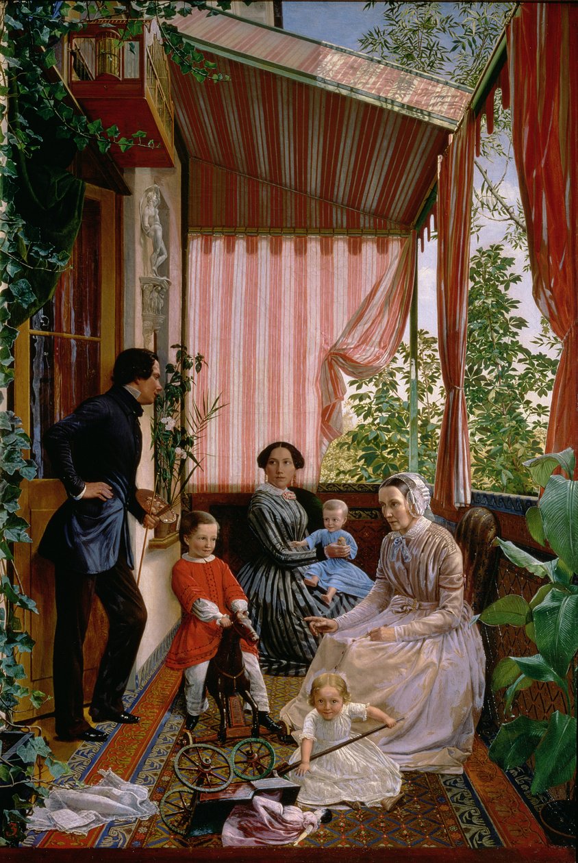 Op het Balkon, 1857 door Fedor Mikhailovich Slavyansky
