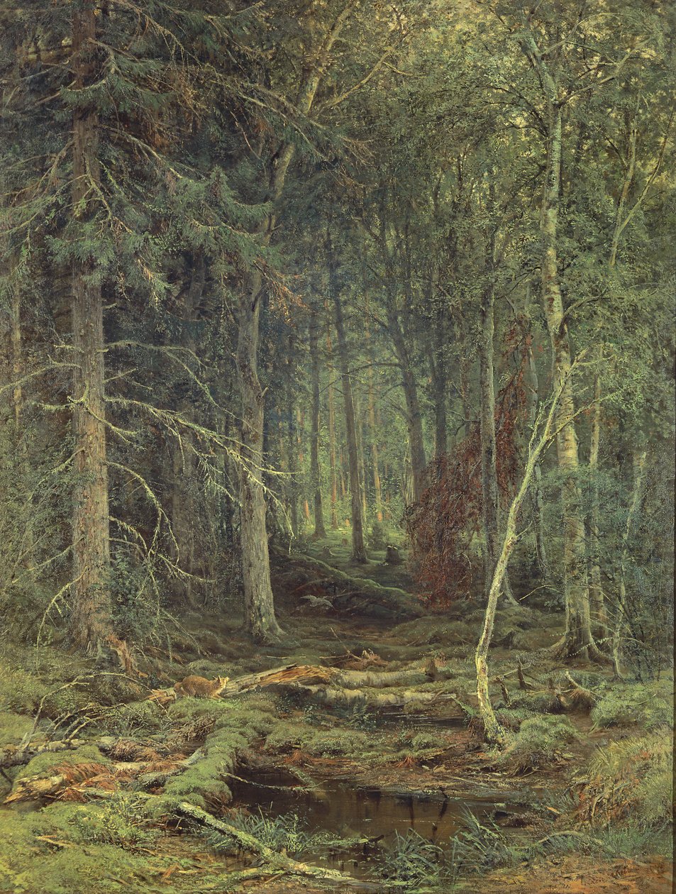 Moeras in het Bos, Herfst, 1872 door Fedor Aleksandrovich Vasiliev
