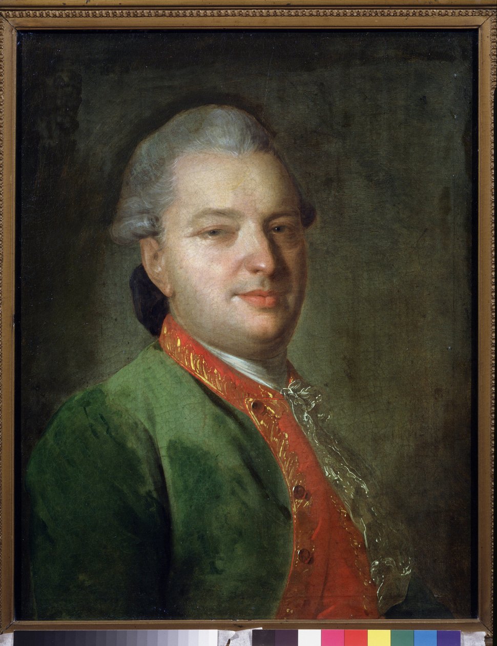 Portret van dichter Vassili Maikov door Fedor Stepanovich Rokotov