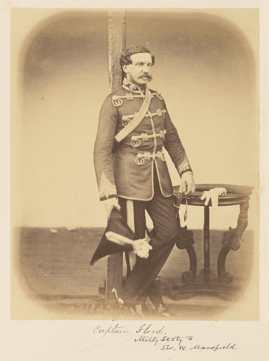 Kapitein Flood, militair secretaris van Sir W. Mansfield door Felice Beato