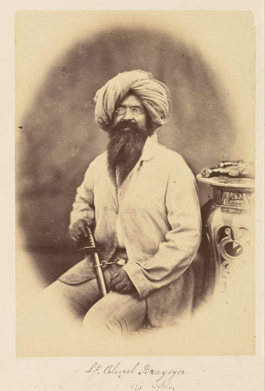 Luitenant-kolonel Braysyer, 14e Sikhs door Felice Beato