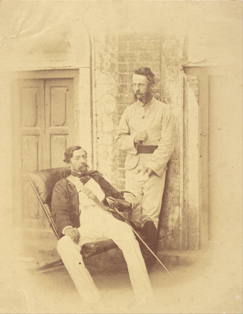 Luitenant-generaal Sir Robert Napier en luitenant-kolonel William Wilberforce Harris Greathed, Bengal door Felice Beato