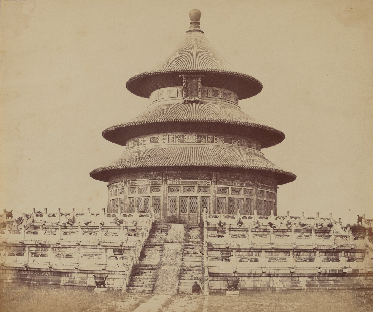 Heilige Tempel van de Hemel Waar de Keizer Eenmaal per Jaar Offert, in de Chinese Stad Peking, Oktober 1860 door Felice Beato