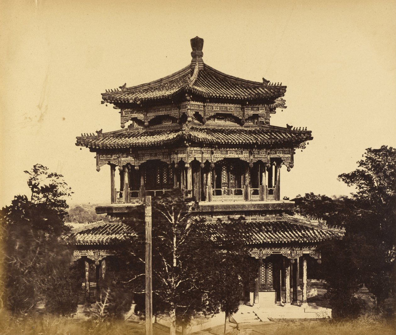 Het Grote Keizerlijke Paleis (Yuan Ming Yuan) Voor de Verbranding, Peking, 18 Oktober 1860 door Felice Beato