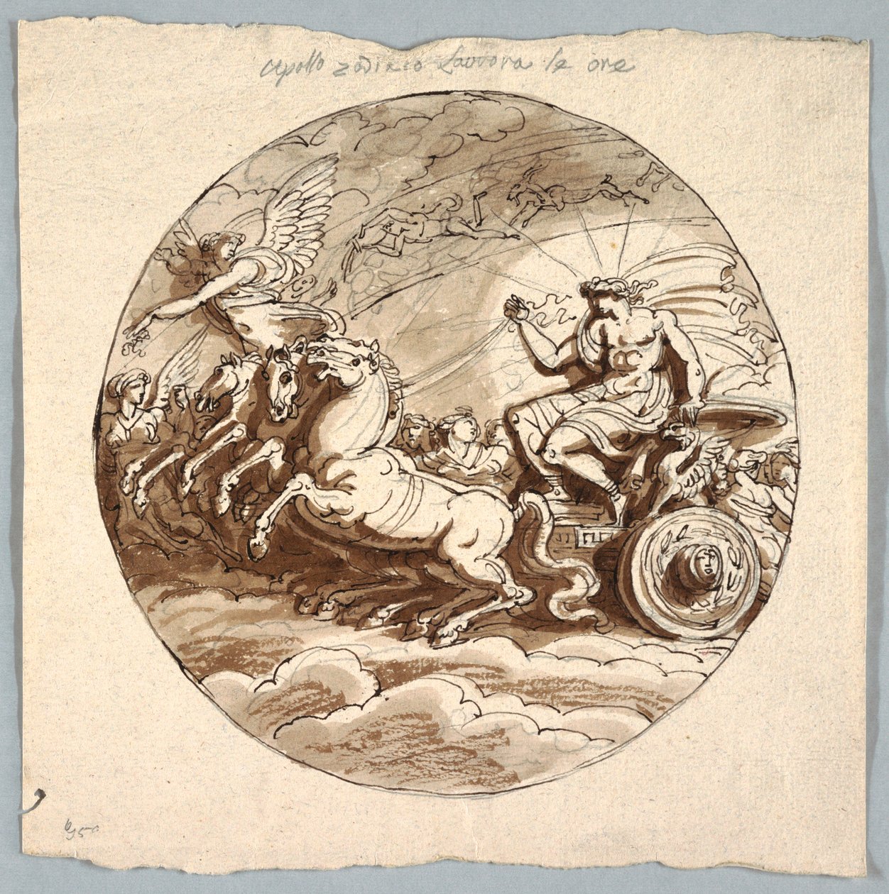 Apollo in wagen met Aurora en de uren door Felice Giani