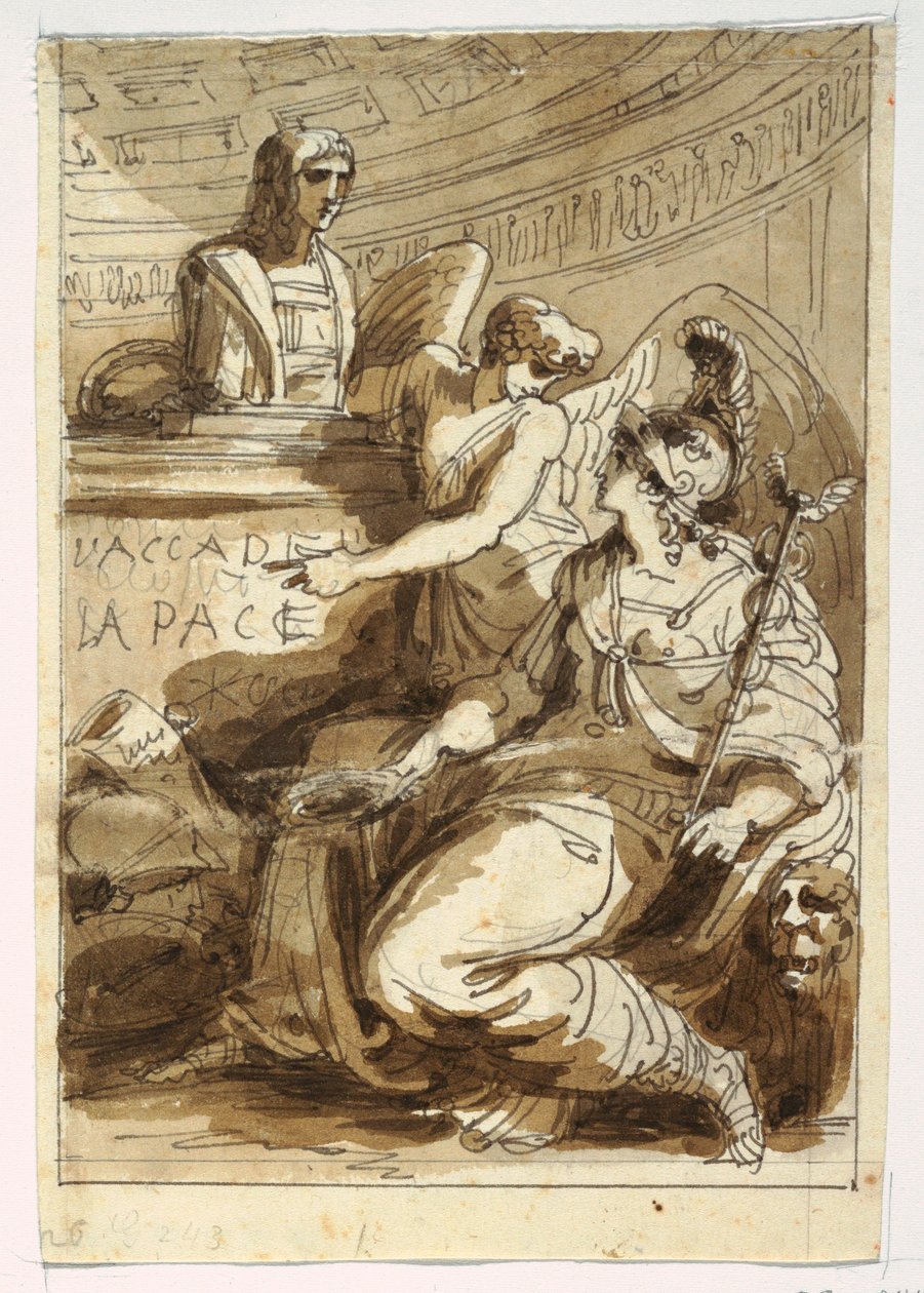 Tekening, Monument voor een Accademia della Pace, 1810-20 door Felice Giani