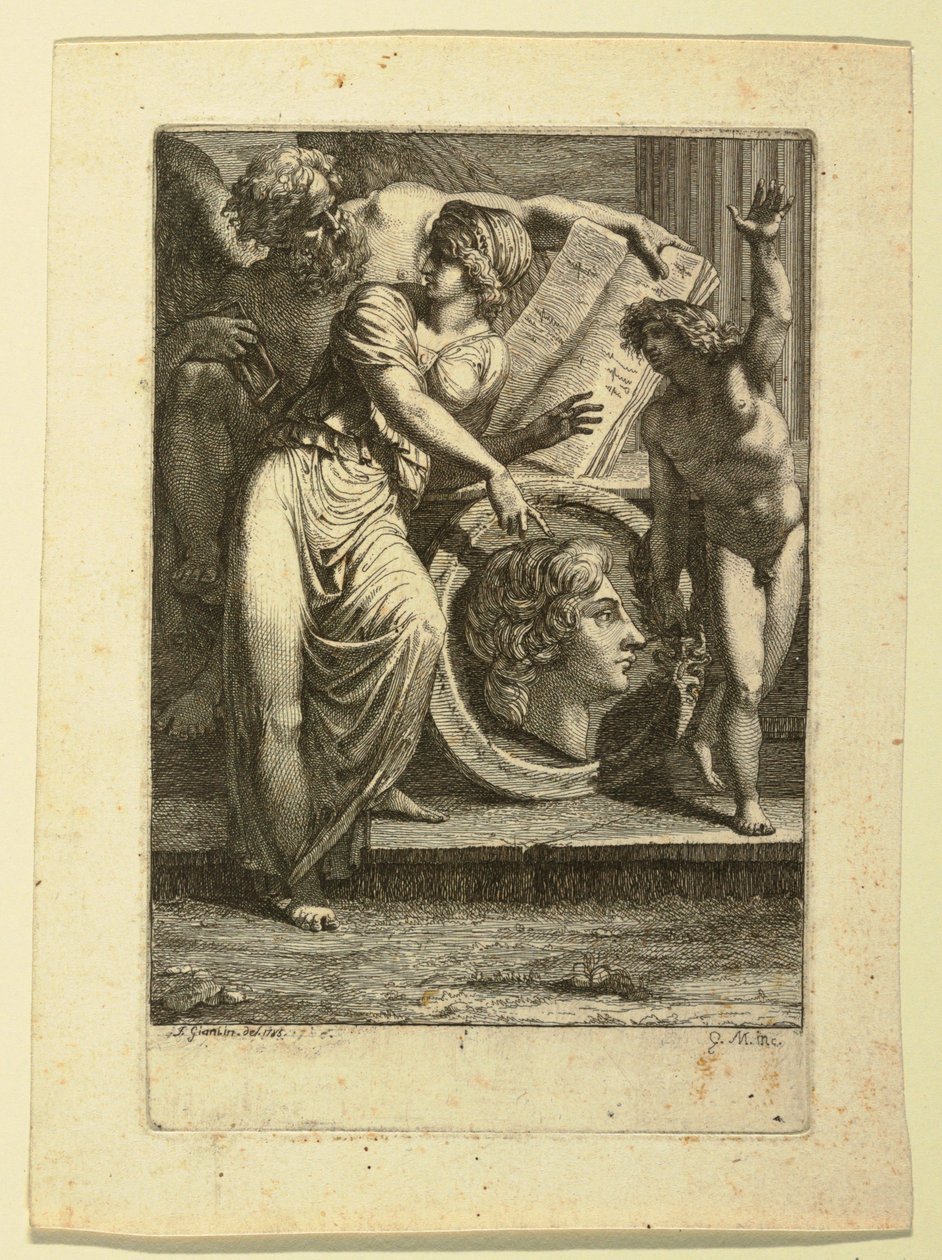 Frontispice of opdrachtpagina door Felice Giani