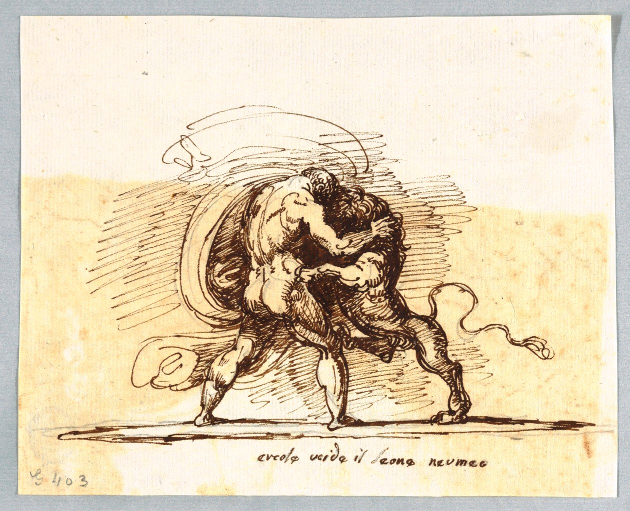 Hercules en de Nemeïsche Leeuw door Felice Giani