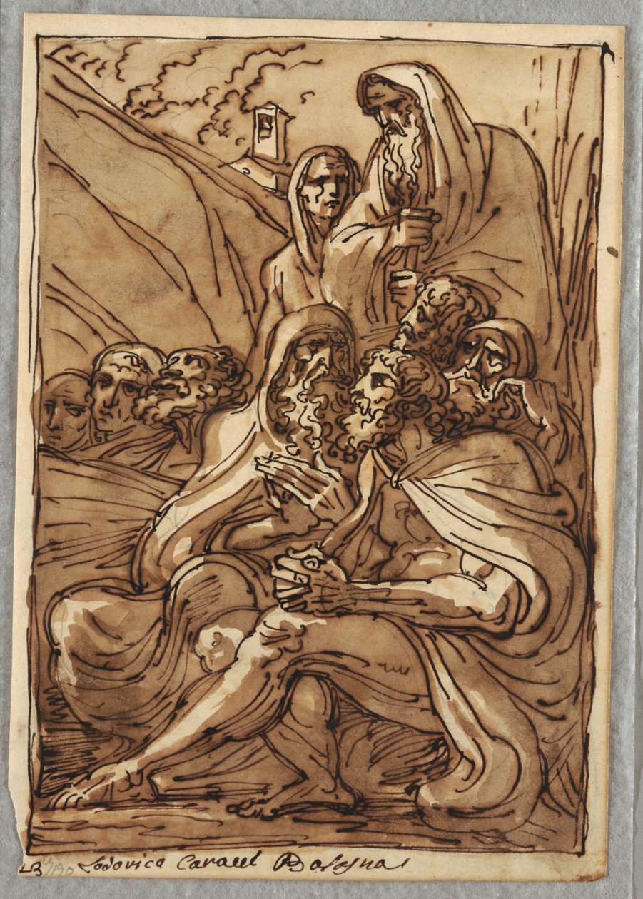 St. Antonius en de kluizenaars, Studie naar Lodovico Carracci door Felice Giani