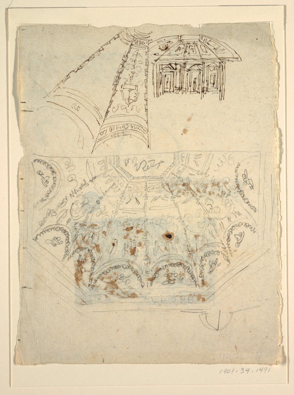 Studie voor de Sala di Apollo, Palazzo Milzetti, Faenza door Felice Giani