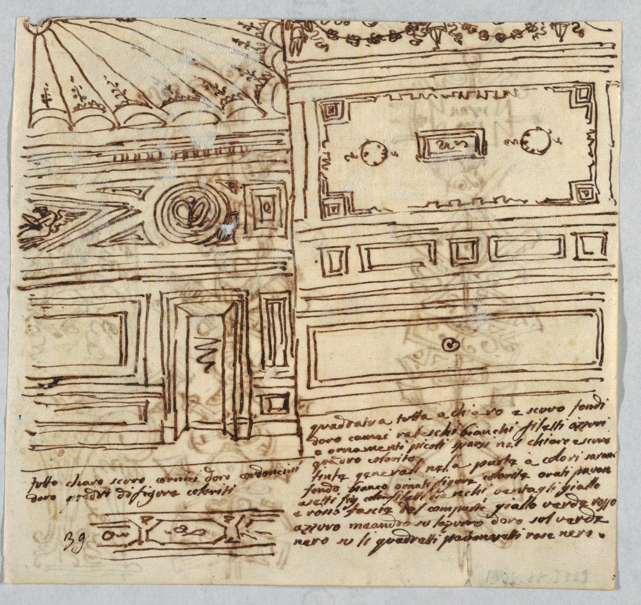 Drie Studies van Wandspiegels door Felice Giani