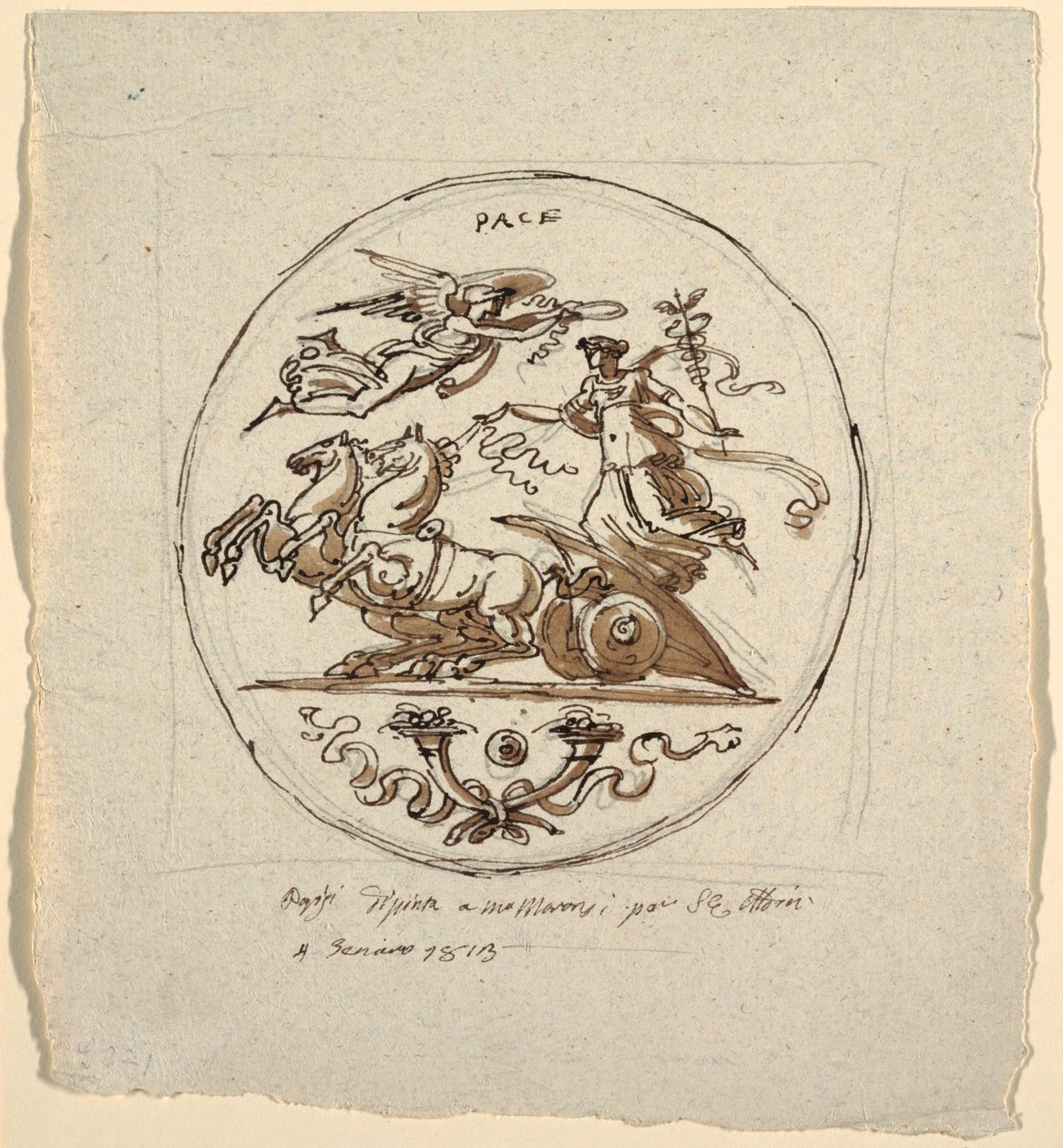 Triomf van de Vrede, Rondel, voor de Aldini Villa in Montmorency door Felice Giani