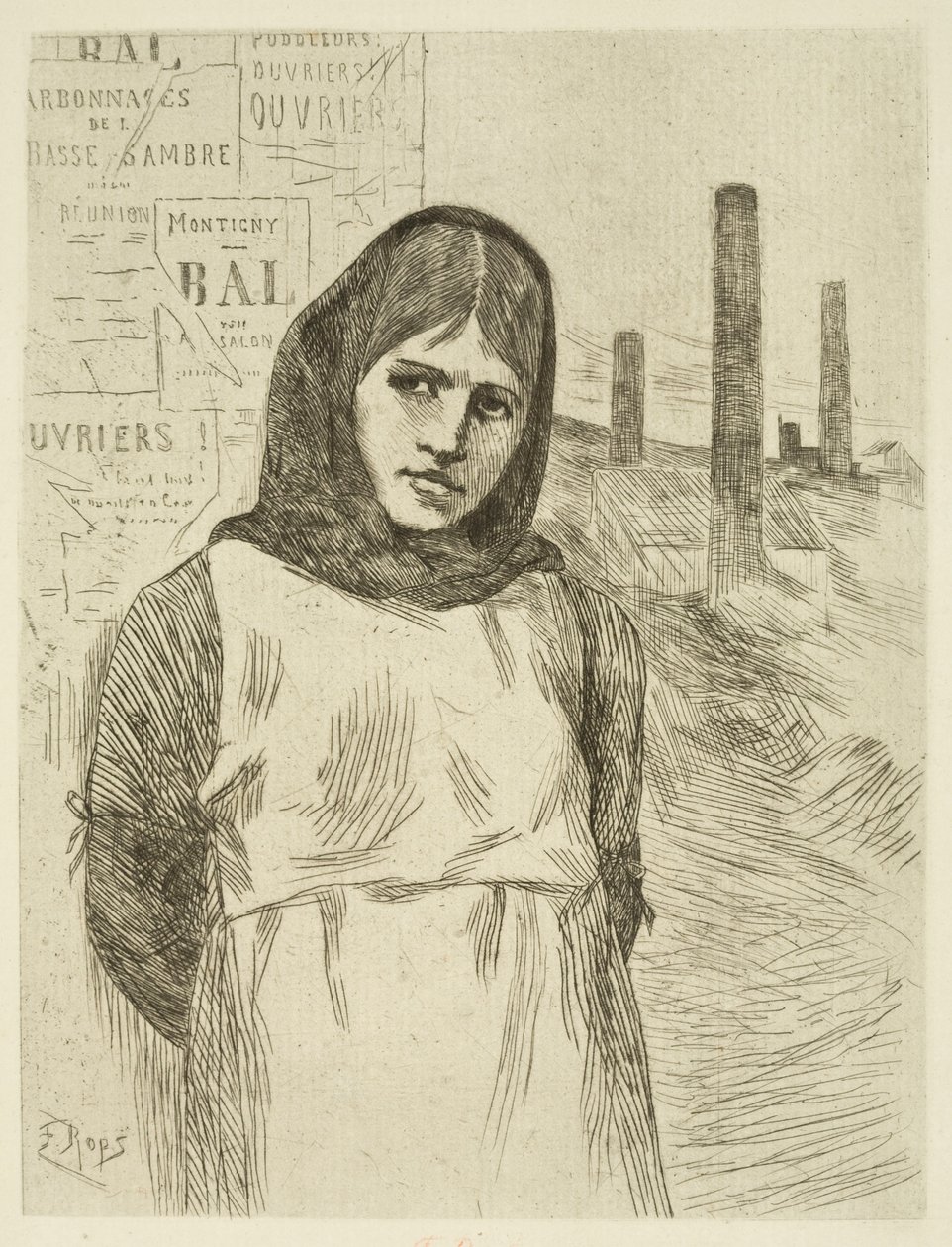 De staking (De kolenbrandster) door Félicien Rops