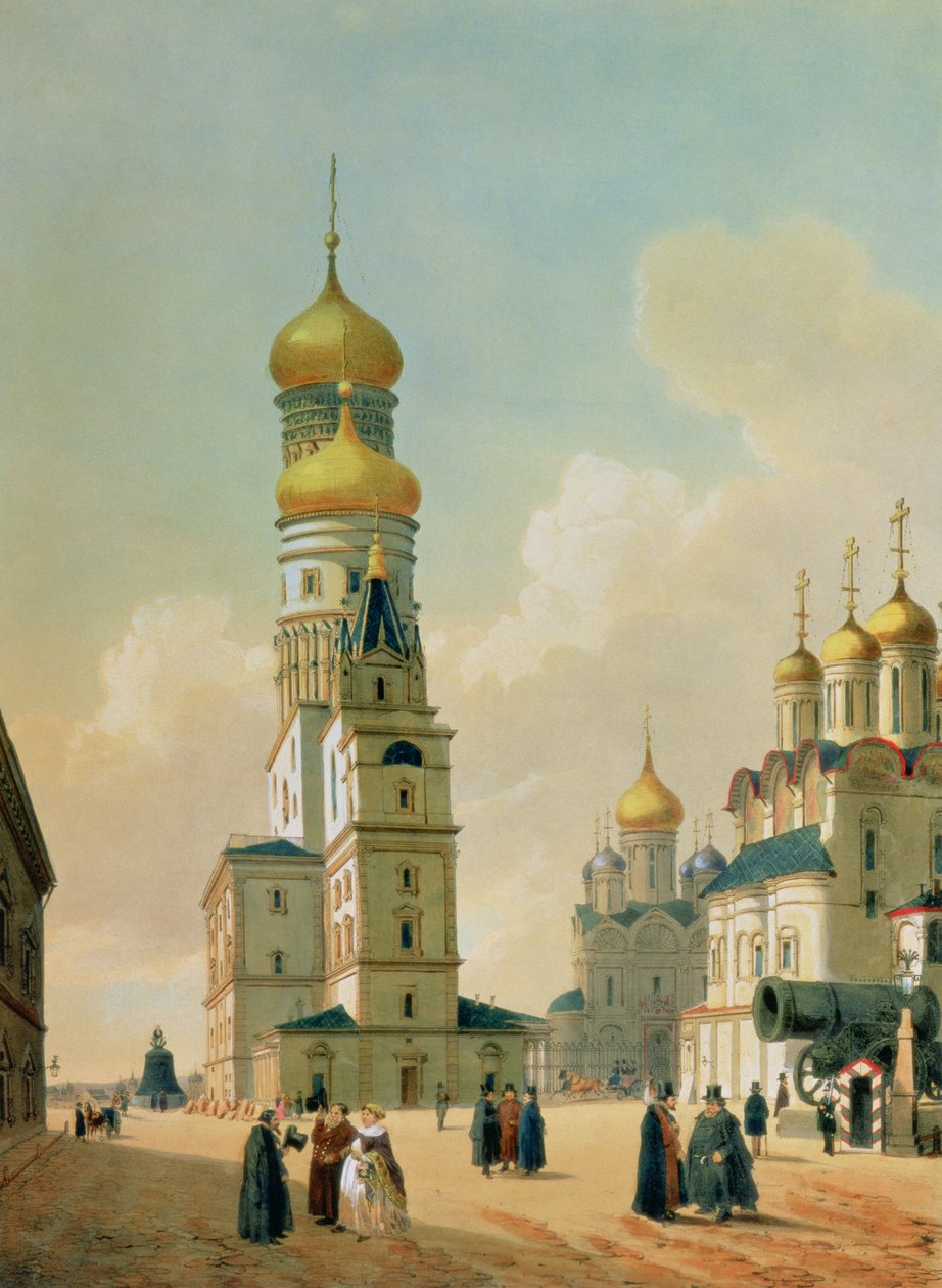 Ivan de Grote Klokkentoren in het Kremlin van Moskou, gedrukt door Lemercier, Parijs, 1840s door Felix Benoist