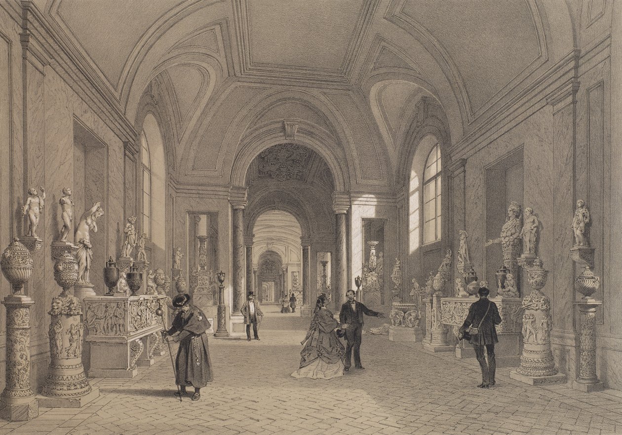 Vaticaanse musea, Galerie van de Kandelabers, Rome, illustratie uit het album 