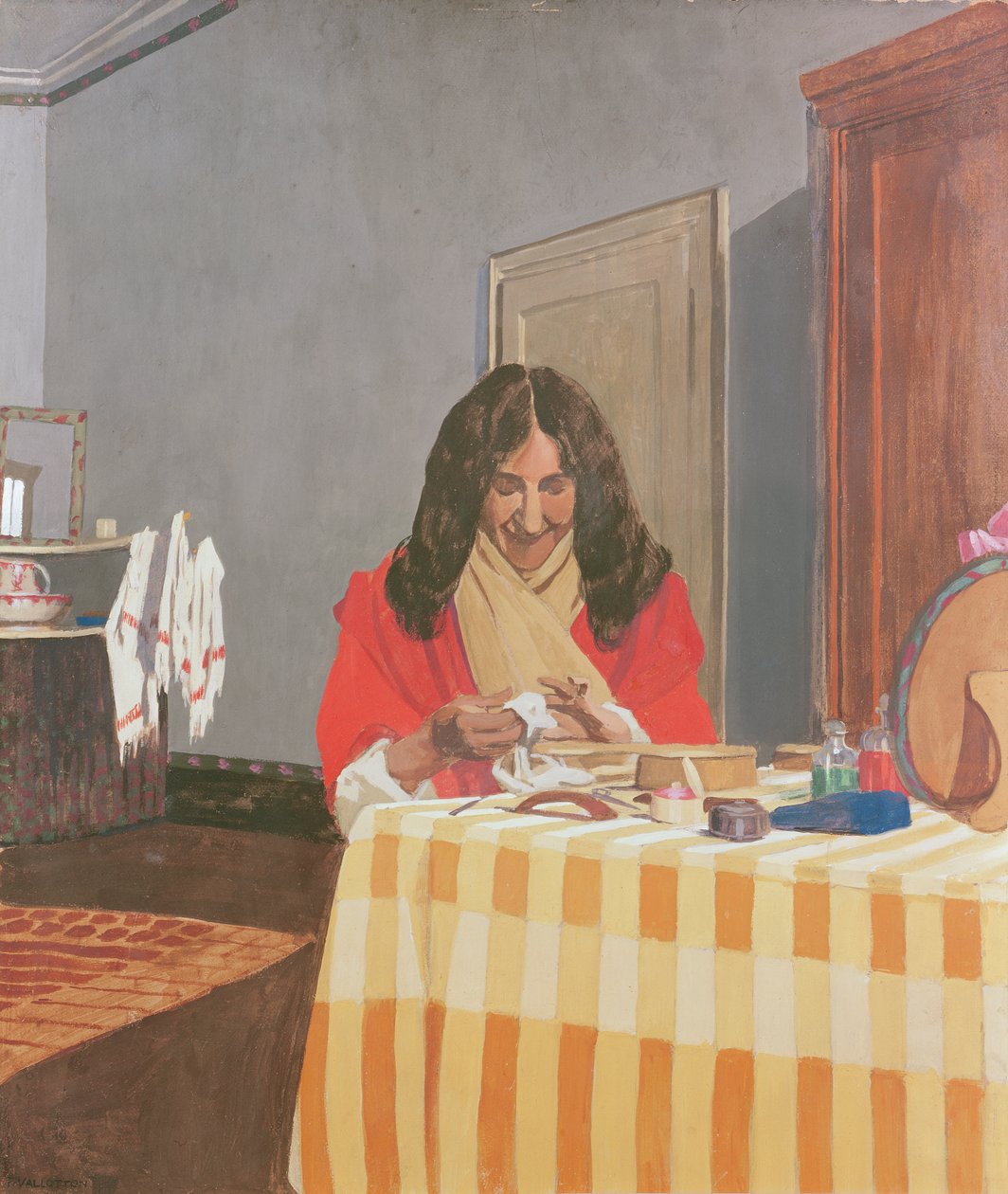 Portret van Mevrouw Vallotton door Felix Edouard Vallotton