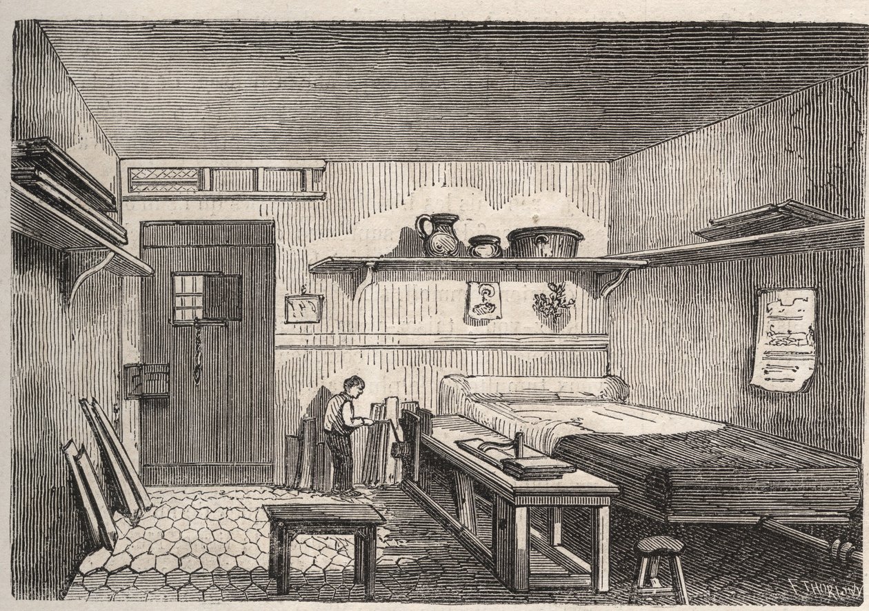Parijs - Gevangenis de la Petite Roquette (gevangenis voor vrouwen en adolescenten) door Felix (after) Thorigny