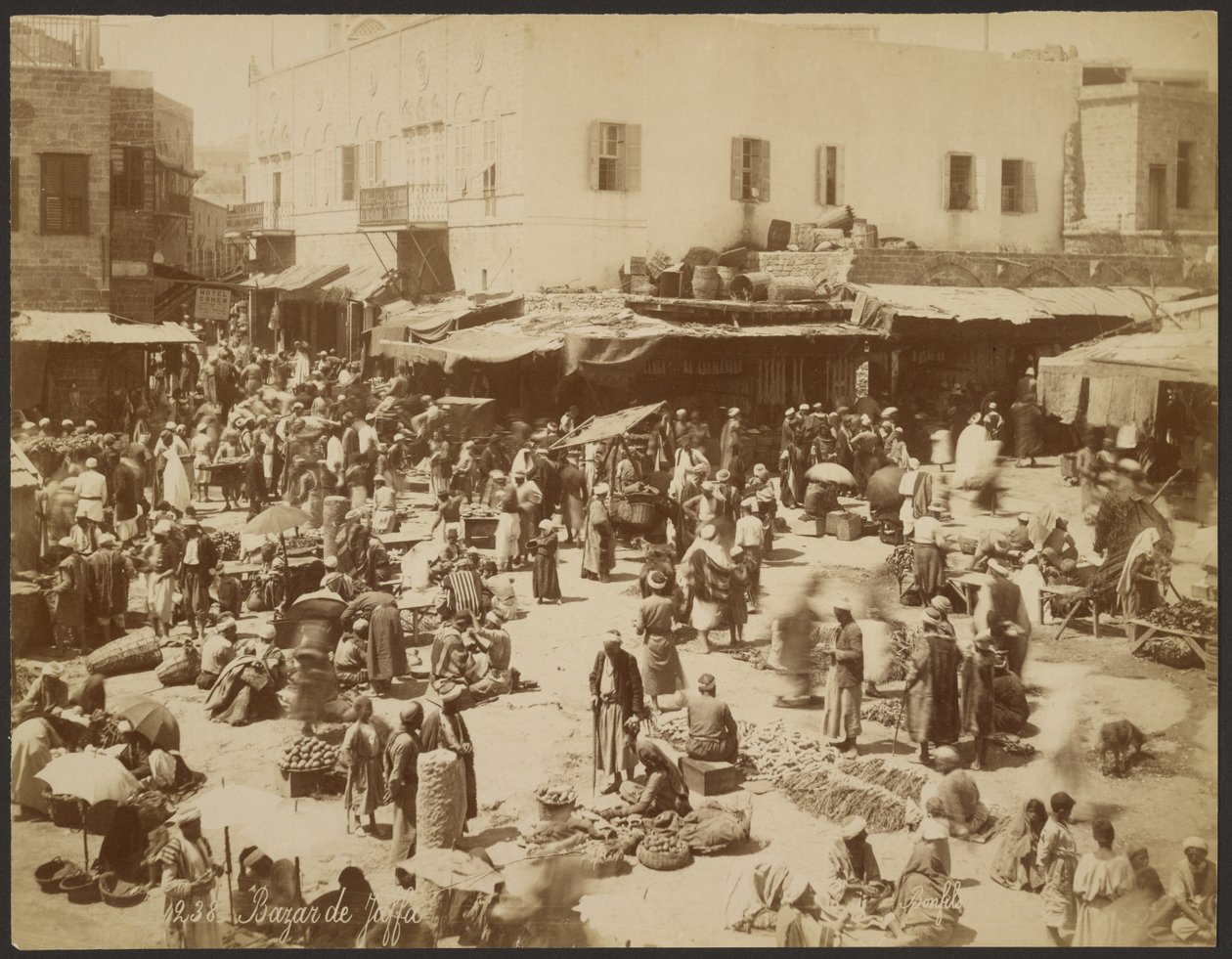 Bazaar van Jaffa door Félix Bonfils