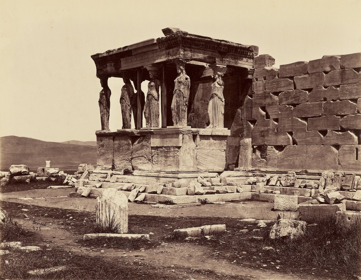 Kariatiden van de Erechtheion-tempel – Athene door Félix Bonfils