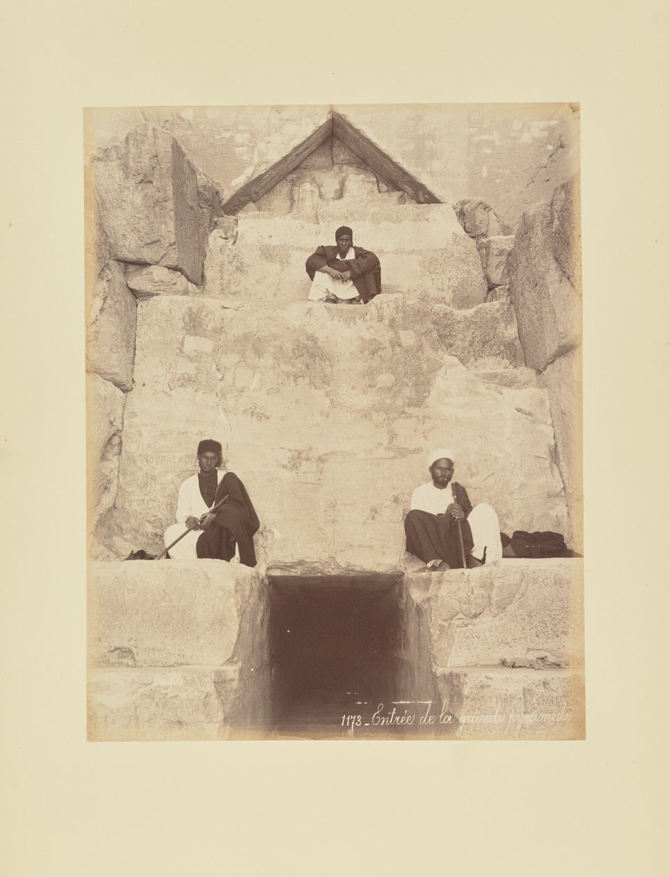 Ingang van de Grote Piramide door Félix Bonfils