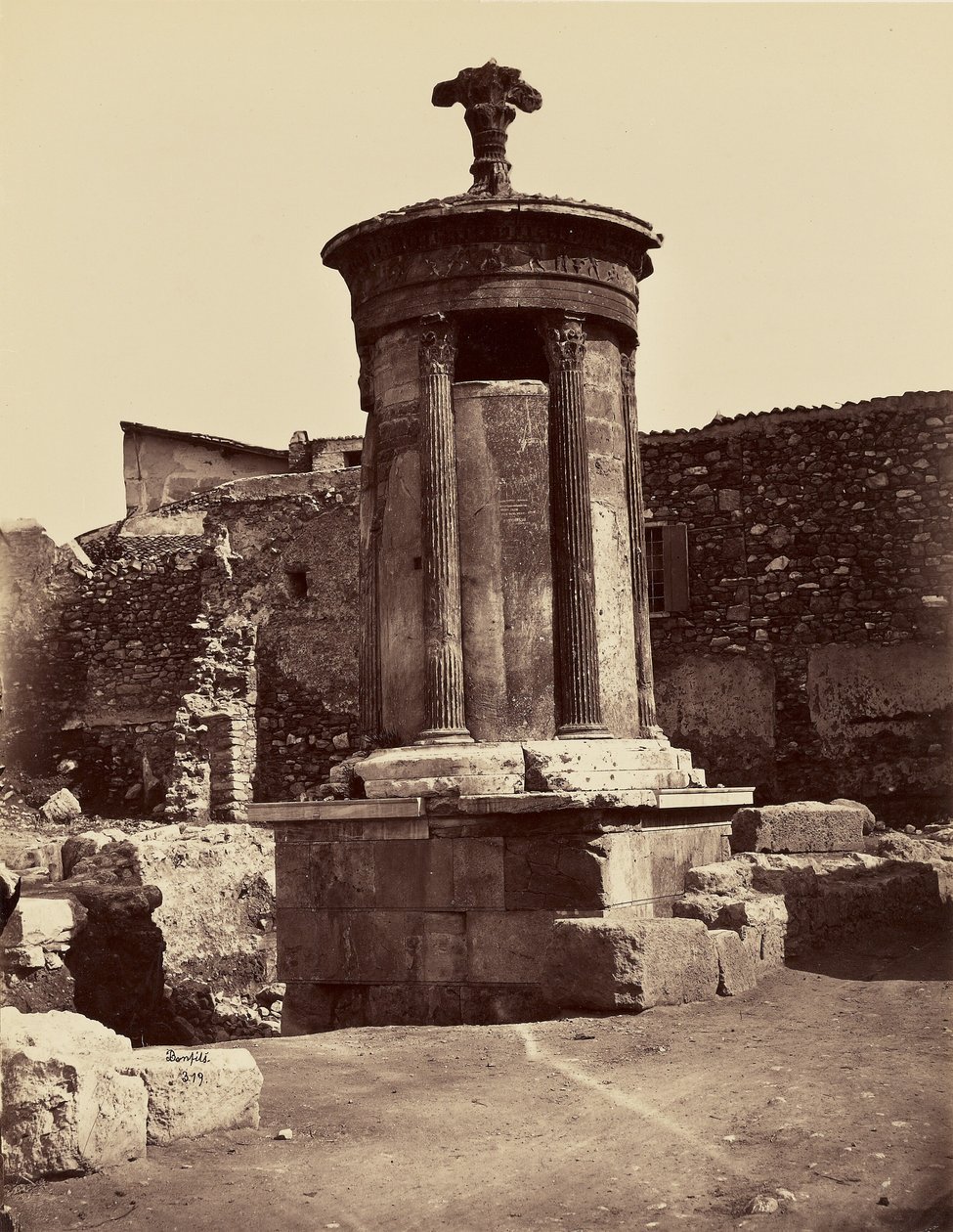 Lantaarn van Diogenes. Choregisch monument van Lysicrates - Athene door Félix Bonfils