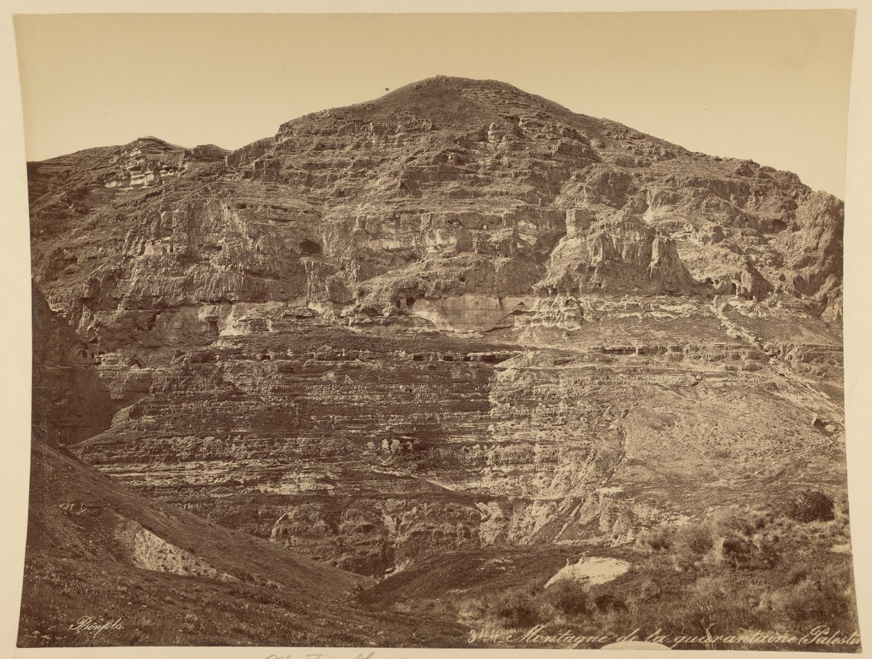 De berg van de Veertig, Palestina door Félix Bonfils
