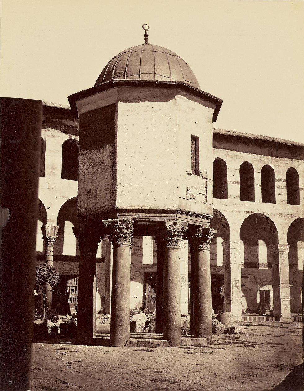 Kleine koepel van de Grote Moskee (heilig boek) - Damascus door Félix Bonfils