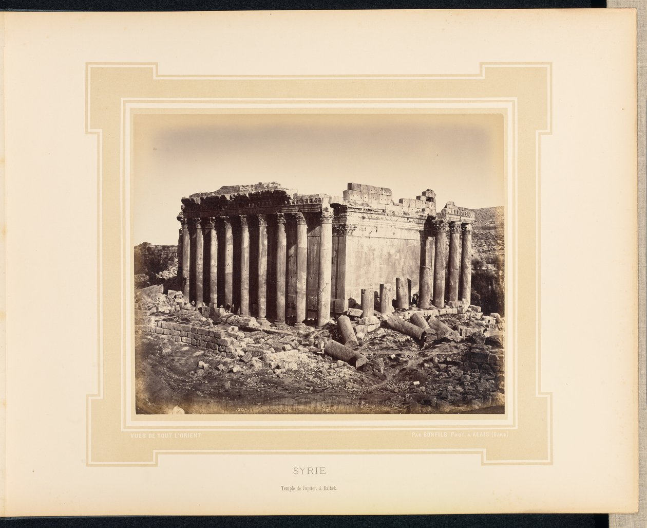 Syrië: Tempel van Jupiter in Baalbek door Félix Bonfils