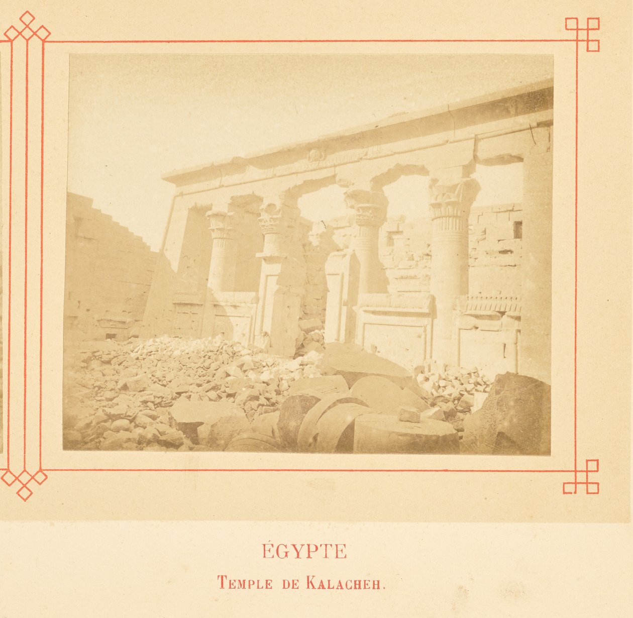 De tempel van Kalacheh. door Félix Bonfils