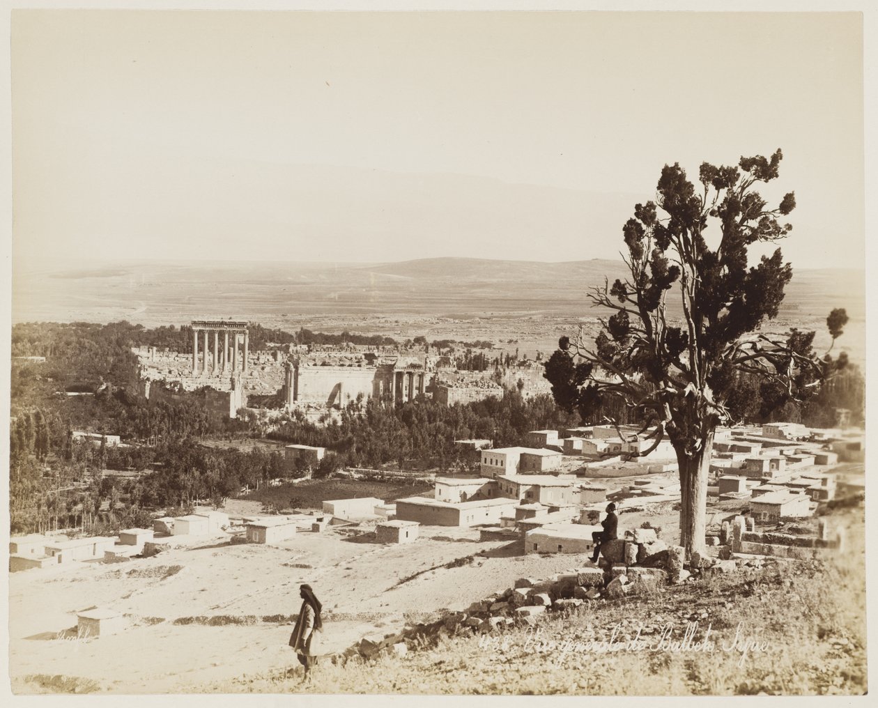 Algemeen gezicht op Baalbek, Syrië #438 door Félix Bonfils