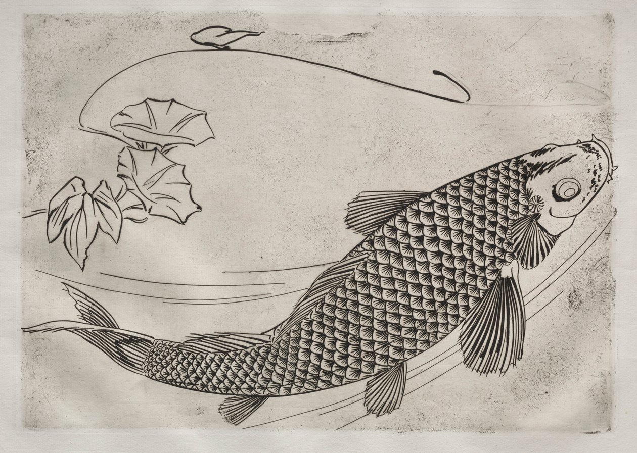 Dinerservice Rousseau: Grote vis in Japanse stijl nr. 19 door Felix Bracquemond