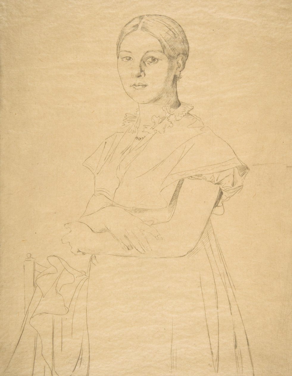 Madame Granger, naar Ingres door Felix Bracquemond