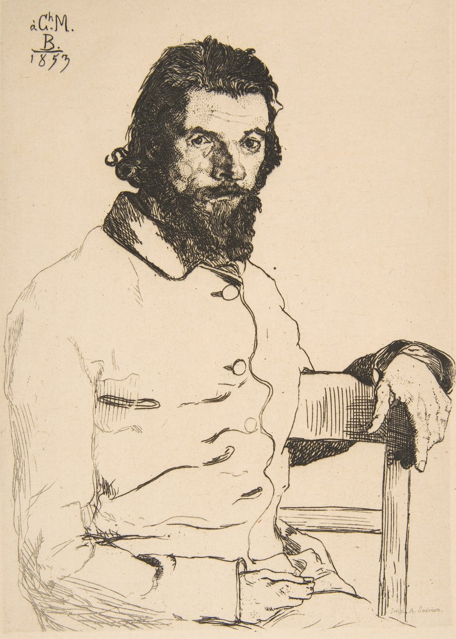 Portret van Charles Meryon, 1853 door Felix Bracquemond