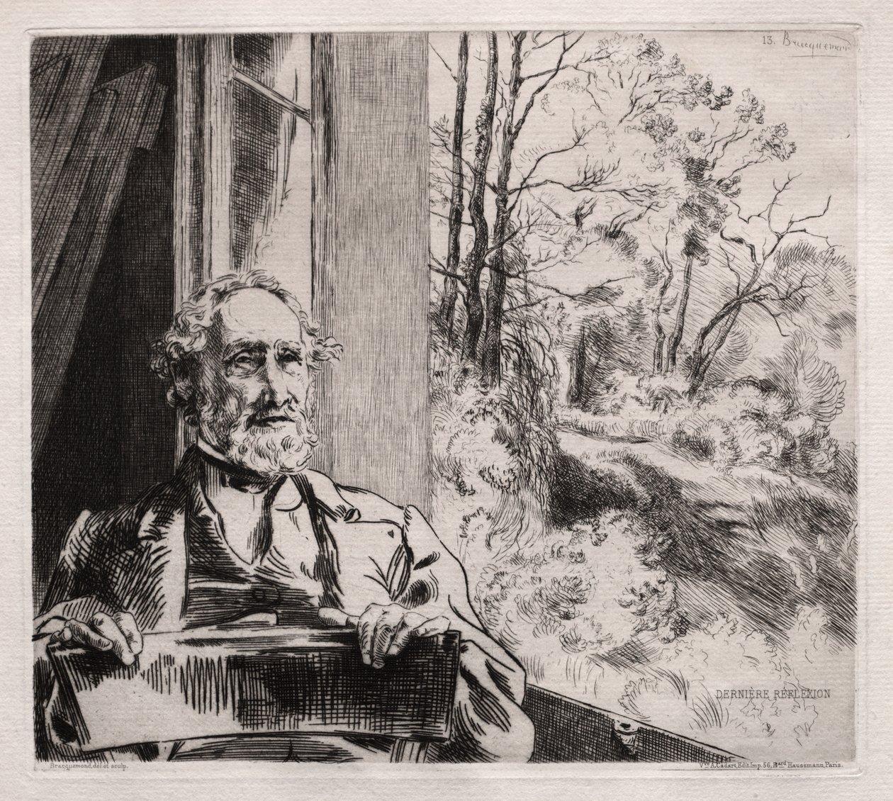 Portret van Meyer Heine door Felix Bracquemond