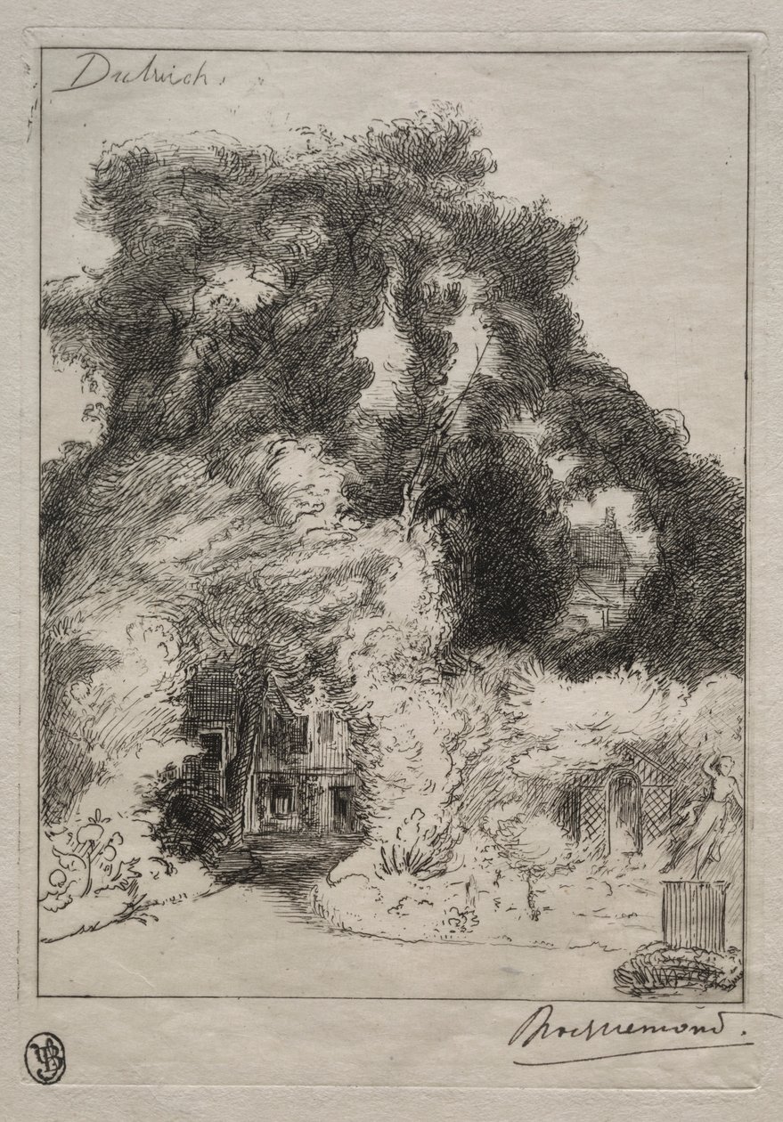 De Tuin van de Herberg in Dulwich, ca. 1870 door Felix Bracquemond